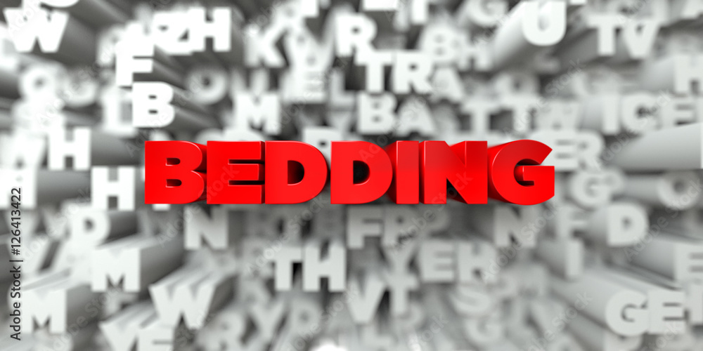 BEDDING - Red text on typography background - 3D rendered royalty free stock image. This image can be used for an online website banner ad or a print postcard. BEDDING - Red text on typography background - 3D rendered royalty free stock image. This image can be used for an online website banner ad or a print postcard.