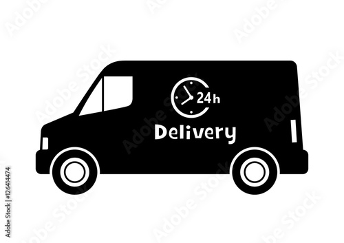 Black delivery van
