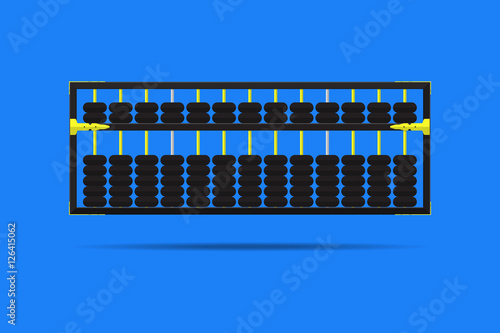 Wooden abacus with black beads