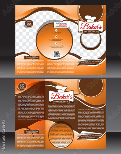 bakery shop brochure template design