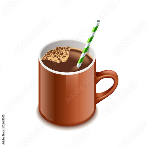 Cocoa drink isolated on white vector