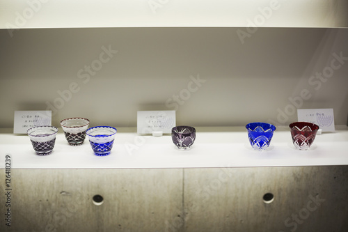 Shop selling Edo Kiriko cut glass in Tokyo, Japan. photo