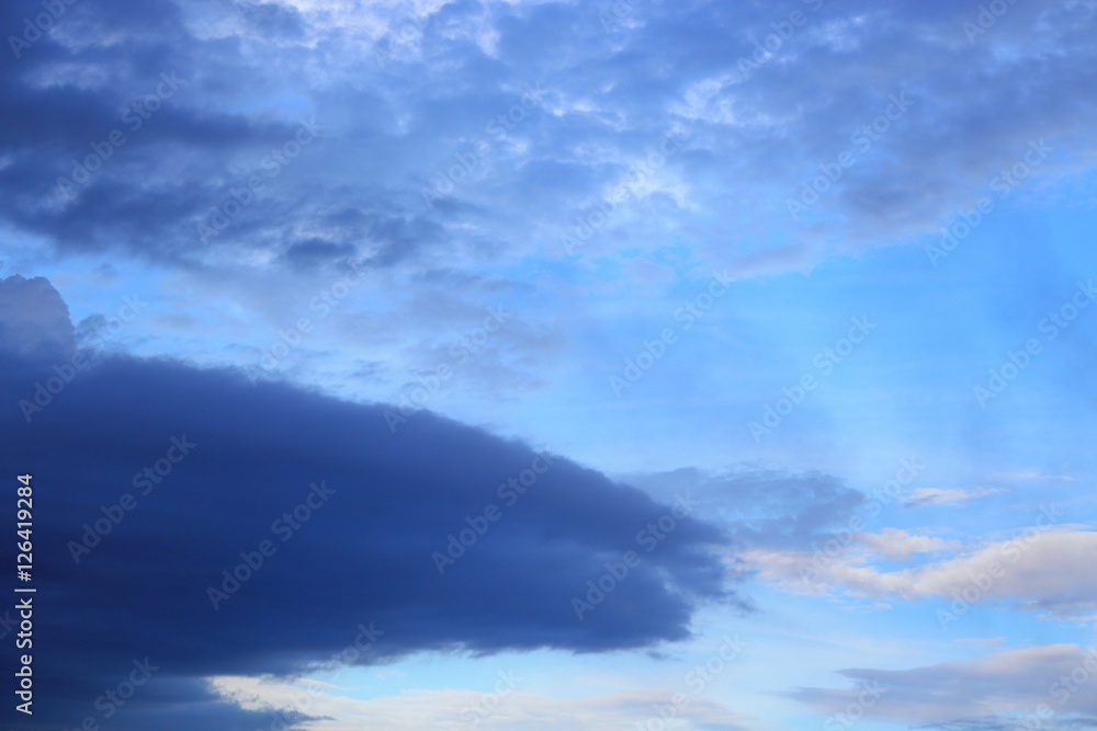 blue sky with cloud and raincloud beautiful nature