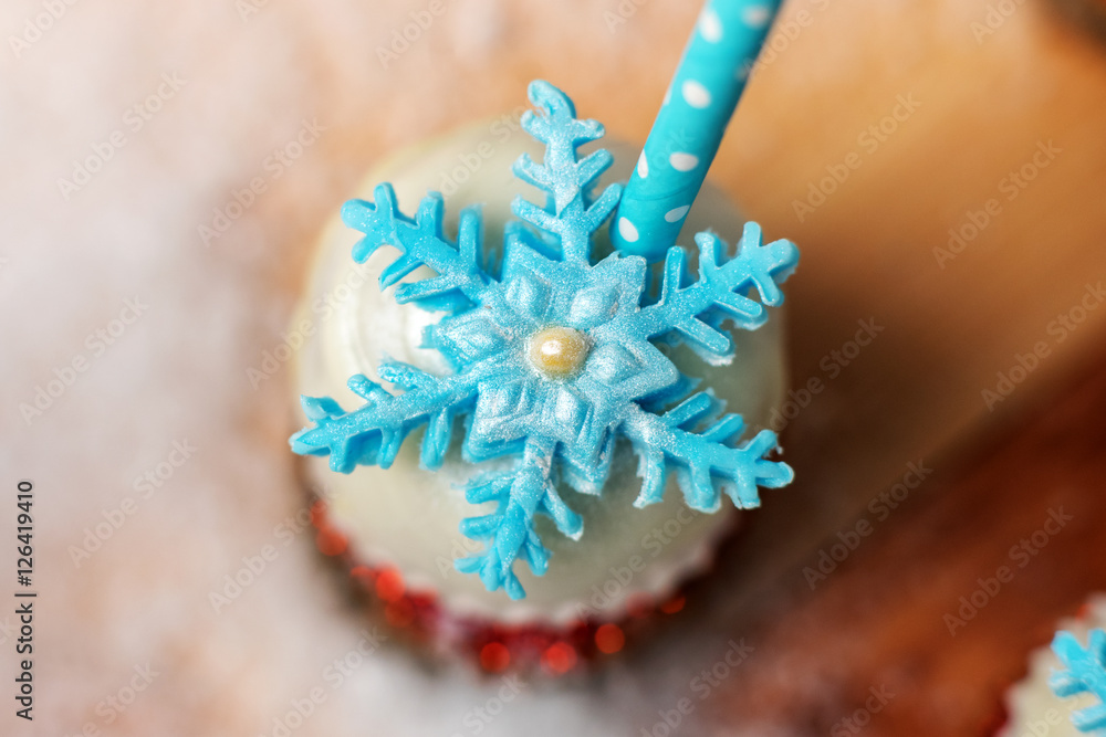 Fototapeta premium Lollypop closeup on the snow.