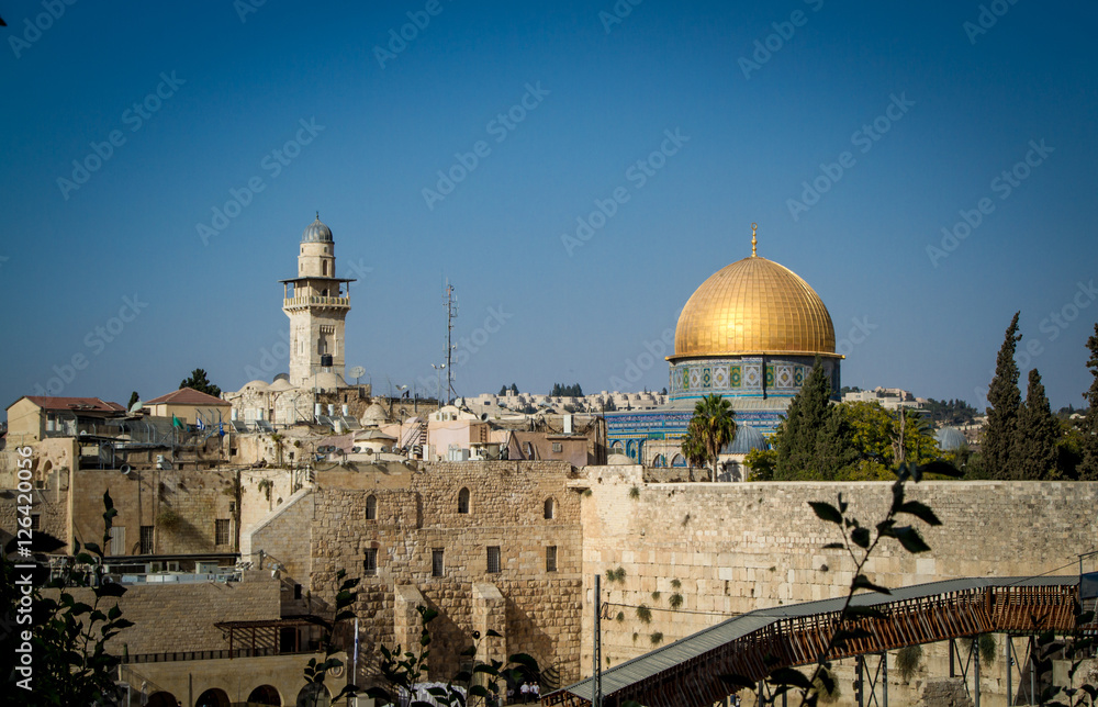 The Western Wall, Dome of the Rock in Jerusalem