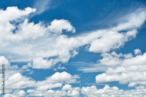 Blue sky and white cloud panorama