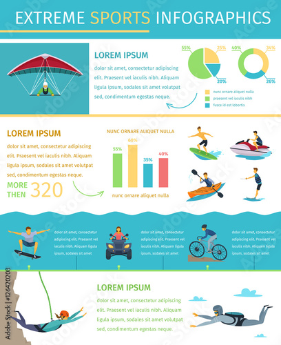 Extreme Sport Lifestyle Flat Infographic Poster