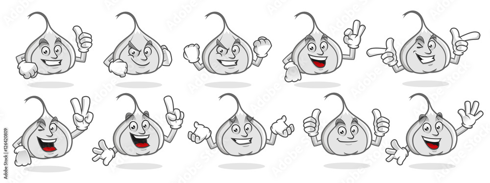 garlic mascot vector pack, garlic character set, vector of garlic
garlic mascot vector pack, garlic character set, vector of garlic