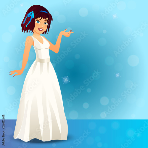 glamorous female singer in dress