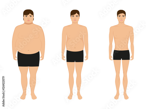 Male weight loss, slimming man, body after diet