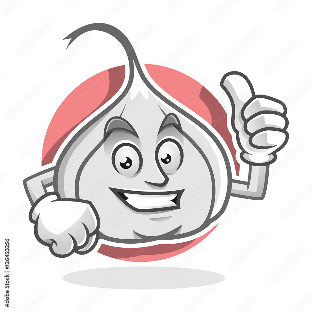 Thumb up garlic mascot, garlic character, garlic cartoon Stock Vector ...