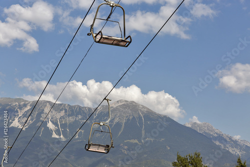 Ski chair lift in Julian Alps