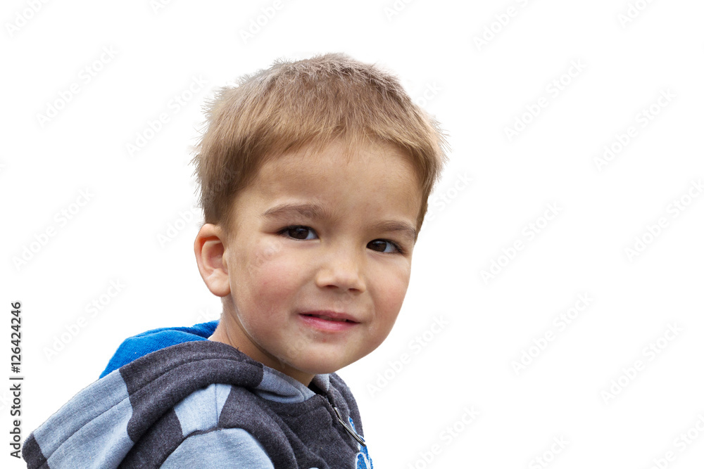 portrait of the small and dear child. isolated on white portrait of the small and dear child. isolated on white