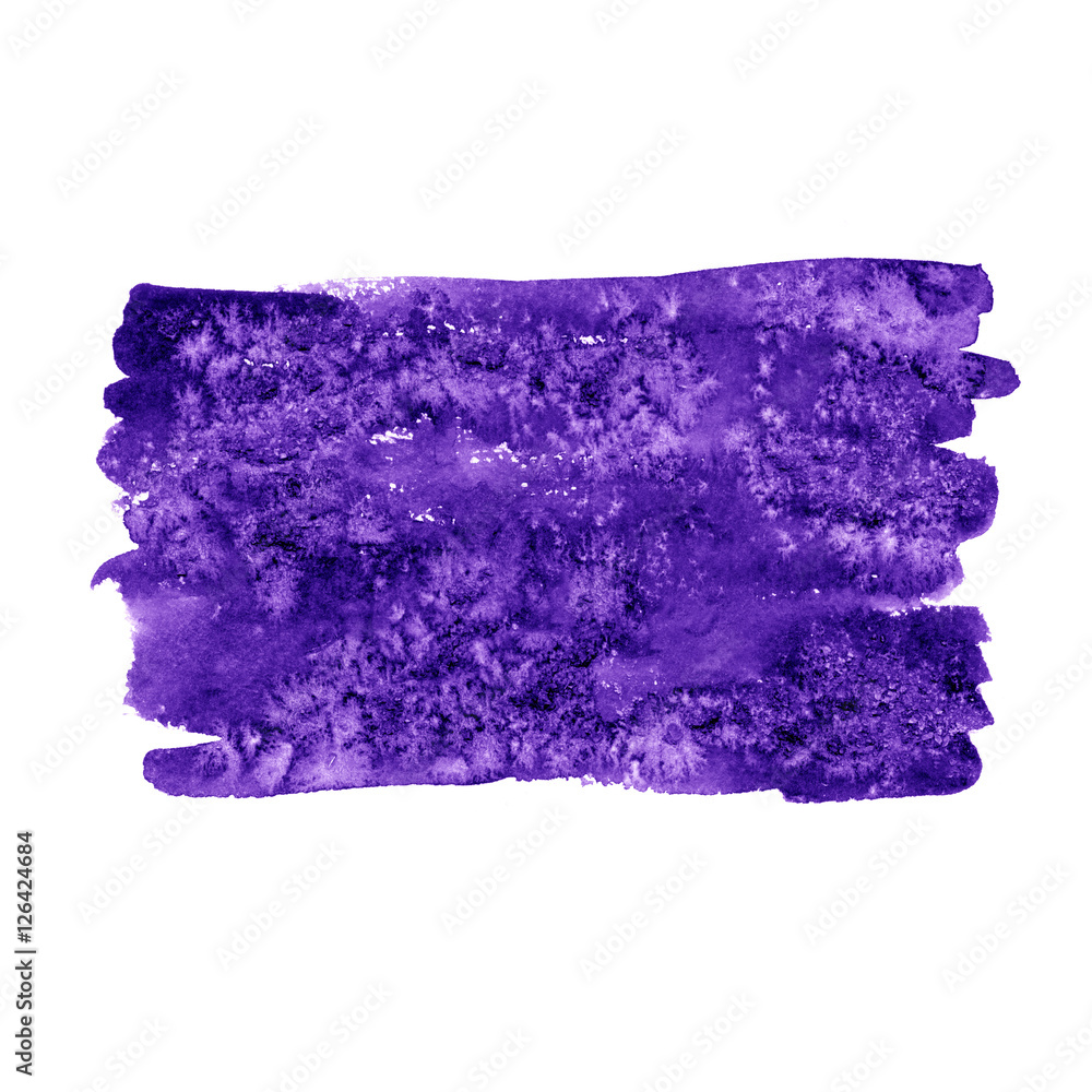 Fototapeta premium violet brush painting isolated strokes stain on white background. Watercolor.