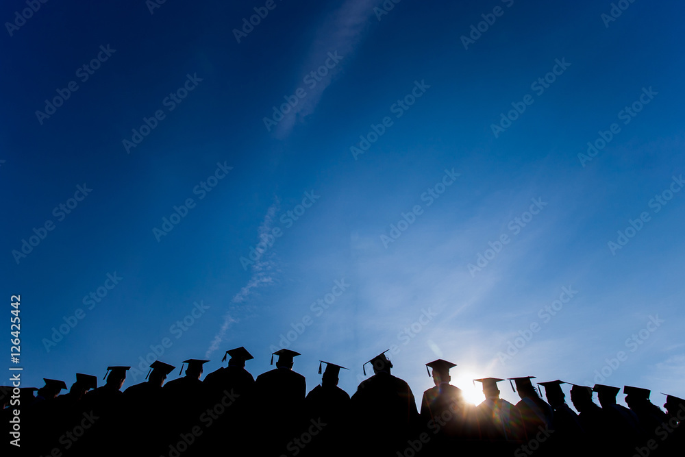 Education Graduation with blue sky Education Graduation with blue sky