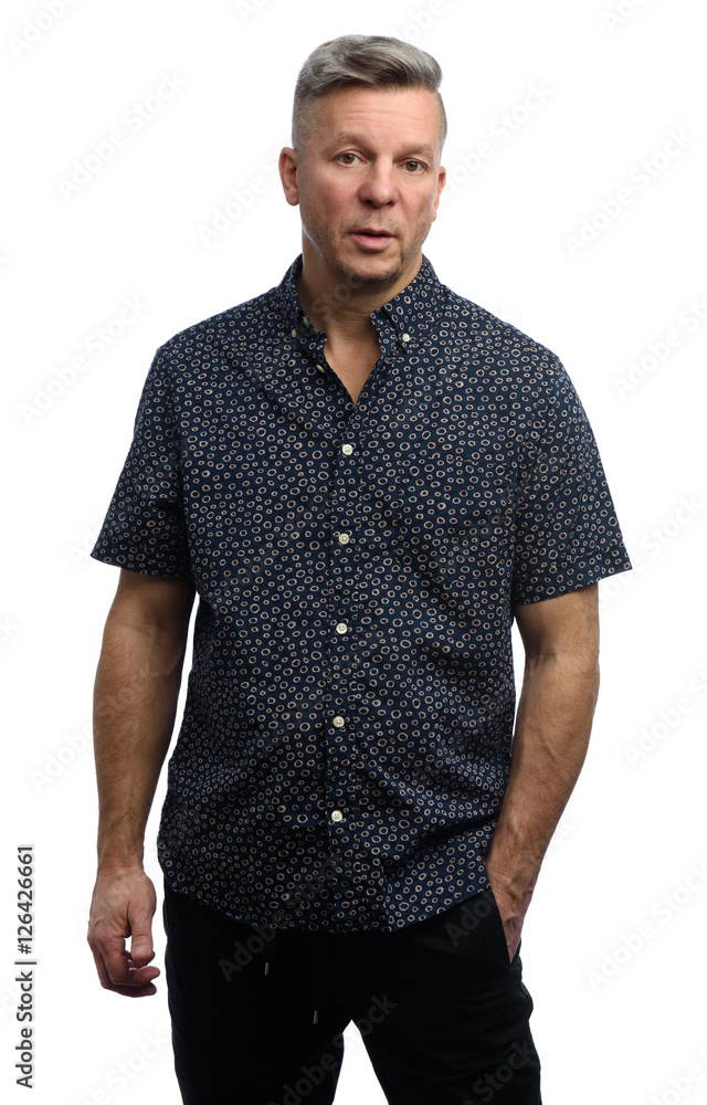 Trendy middle aged man isolated Trendy middle aged man isolated