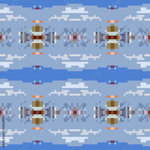 seamless tileable pixel texture pattern © Non248