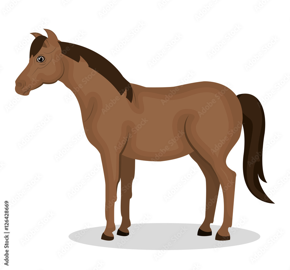 horse animal farm icon vector illustration design