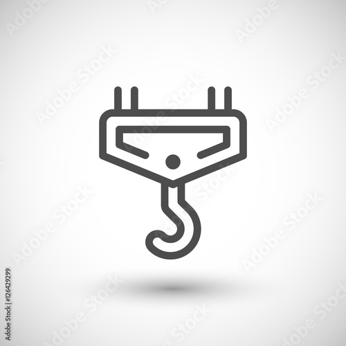 Crane hook line icon