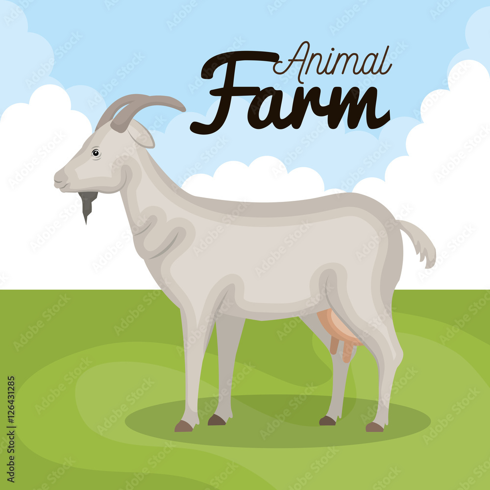 goat animal farm icon vector illustration design