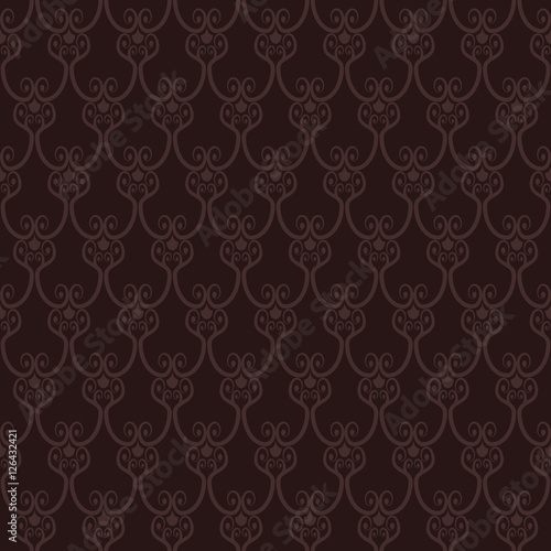 Seamless brown wallpaper pattern. © Julia Pavlenko