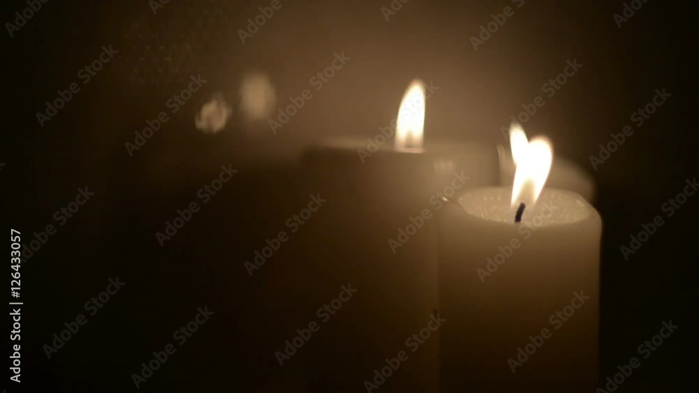 burning candles in the bathroom, close-up burning candles in the bathroom, close-up