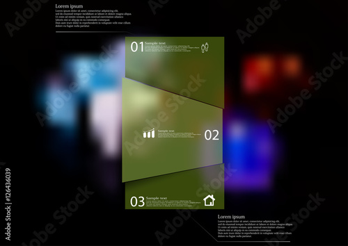 Illustration infographic template with shape of randomly divided bar on blurred background