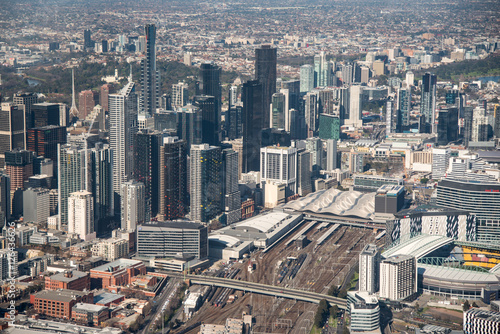 Aerial view of Melbourne city, Australia