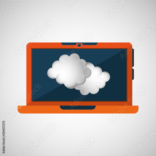 laptop technology. weather forecast cloud icon graphic vector illustration eps 10