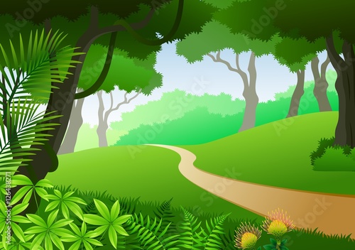 Card with Tropical forest background