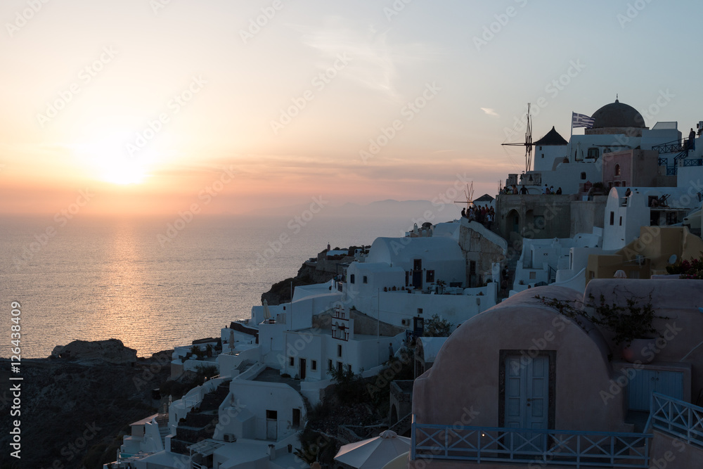 Obraz premium tramonto a Oia - isola di Santorini