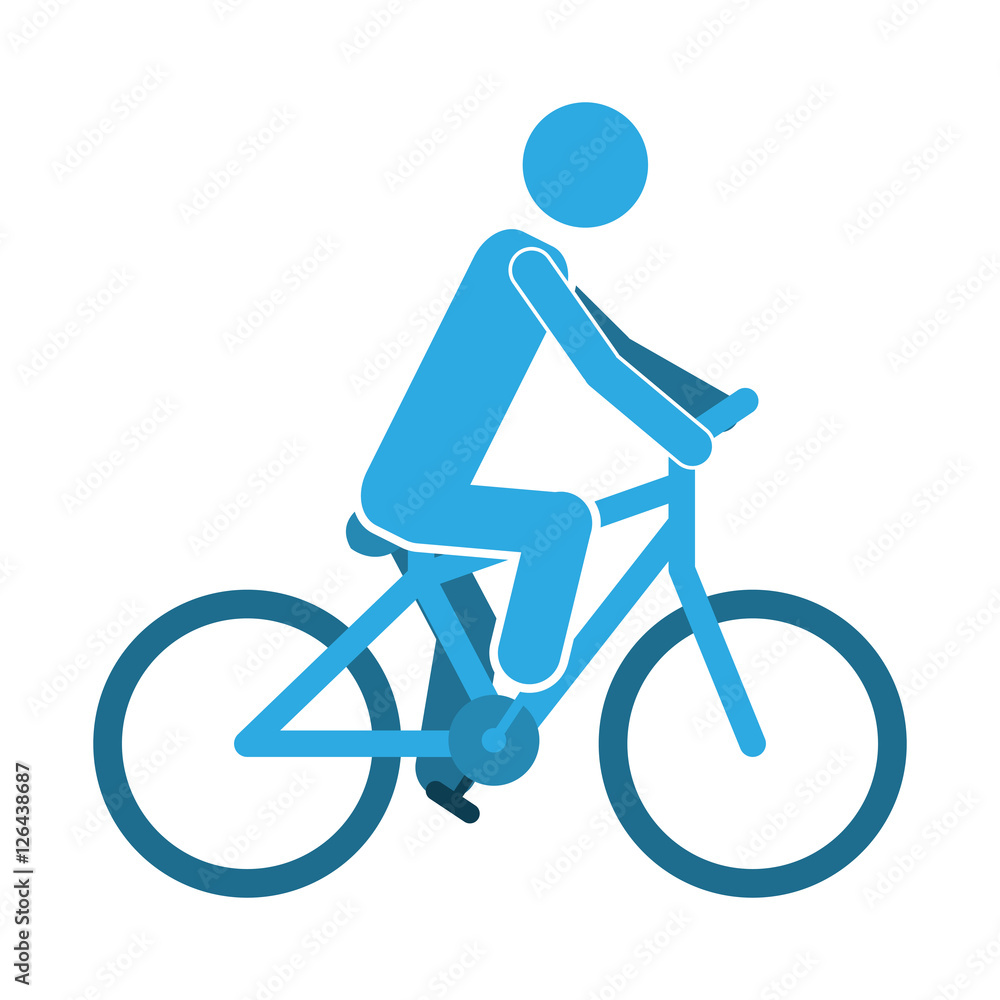 man riding a bicycle vehicle icon over white background. vector illustration man riding a bicycle vehicle icon over white background. vector illustration