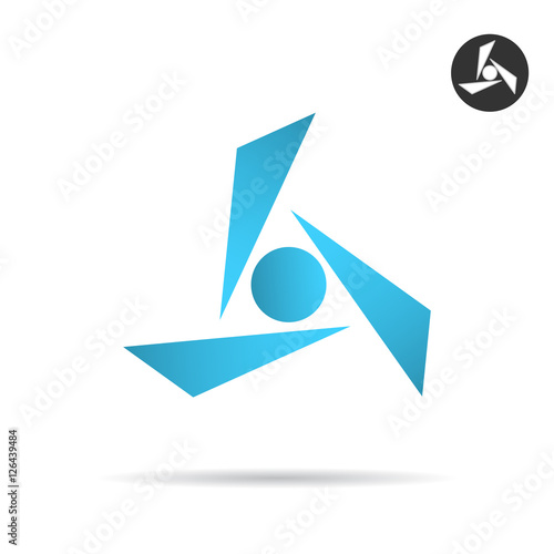 Delta shape formed by three glass fragments