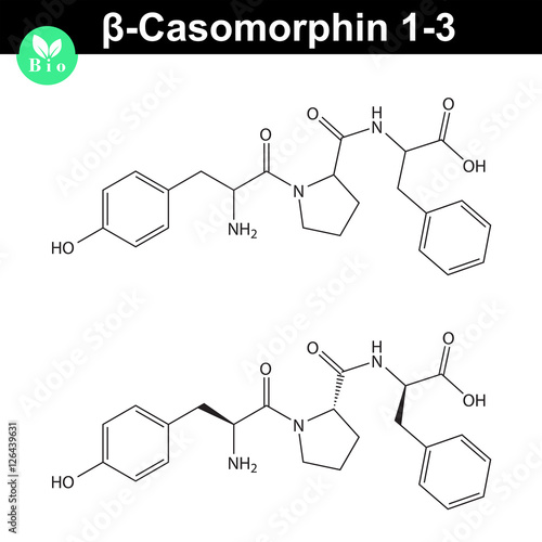 Beta Casomorphin 1-3 molecular structure, opioid peptide