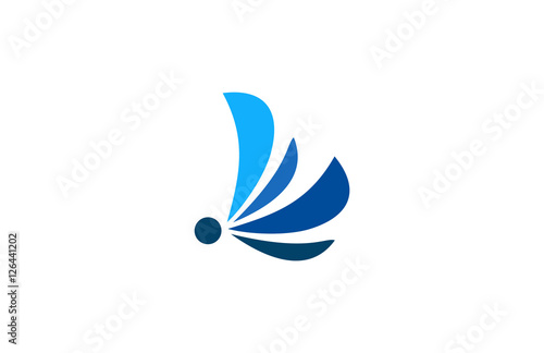 blue swirl business logo