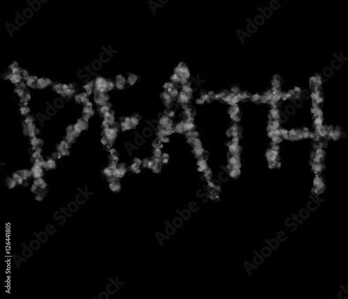 Smoky hand-drawn word Death.