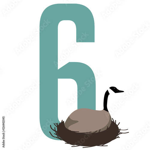 Six geese a laying Christmas illustration. EPS 10 vector royalty free illustration. EPS 10 vector.