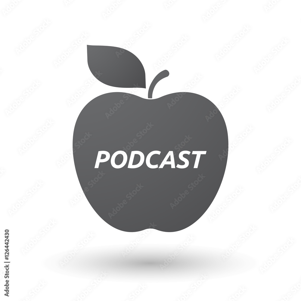 Isolated apple fruit with the text PODCAST Isolated apple fruit with the text PODCAST