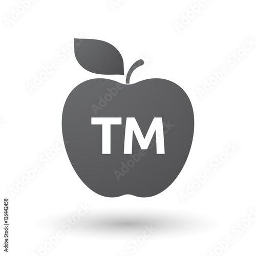 Isolated apple fruit with    the text TM