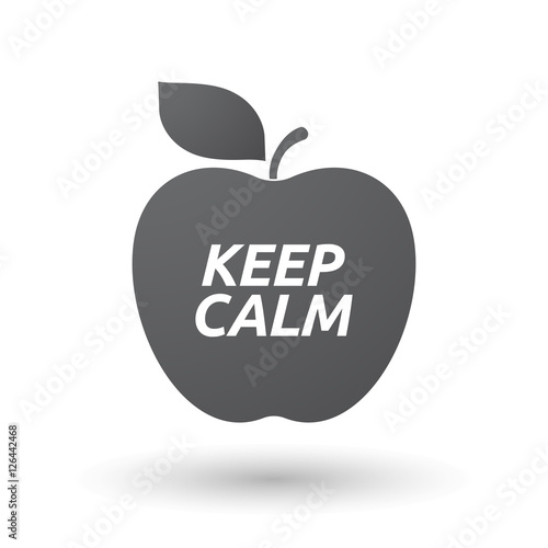 Isolated apple fruit with    the text KEEP CALM