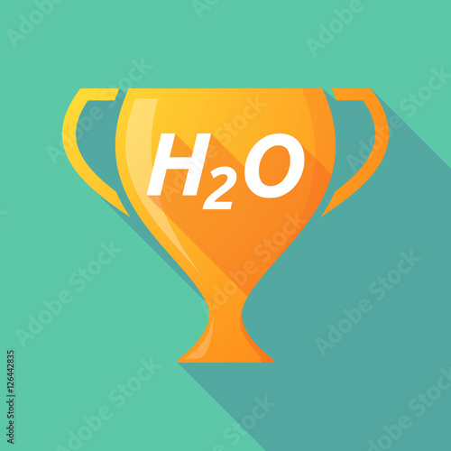 Long shadow award cup with    the text H2O