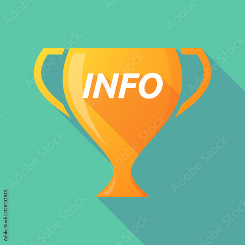 Long shadow award cup with    the text INFO