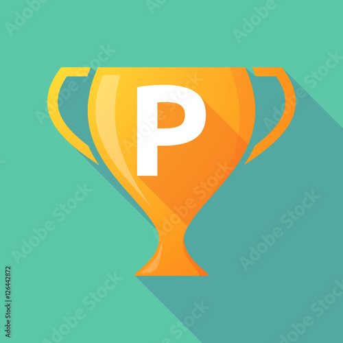Long shadow award cup with    the letter P