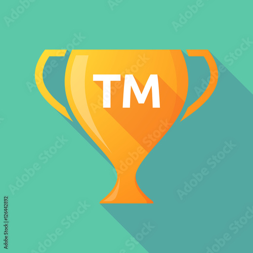 Long shadow award cup with    the text TM