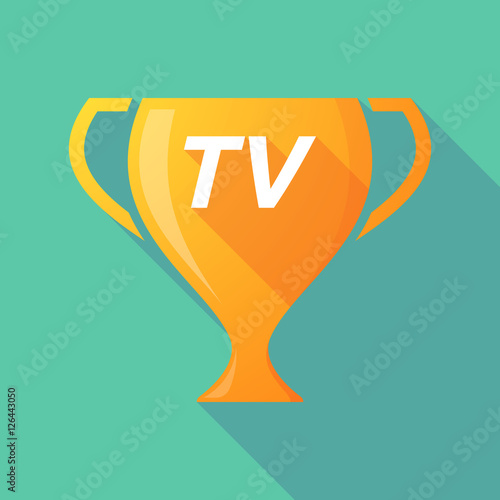 Long shadow award cup with    the text TV