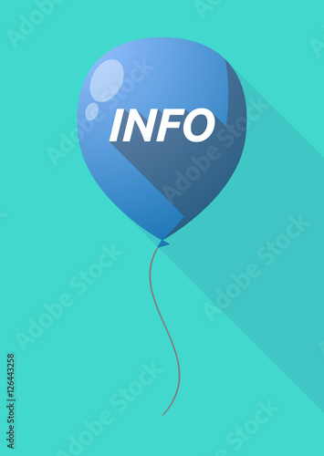Long shadow balloon with    the text INFO