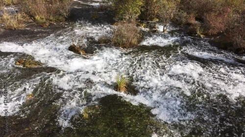 Pearl Shoal Waterfalls at Jiuzhaigou National Park  lake,  The UNESCO World Heritage in Sichuan , China in  Autumn  in November  located in  in  Tibetan-Qiang of Sichuan ,China photo