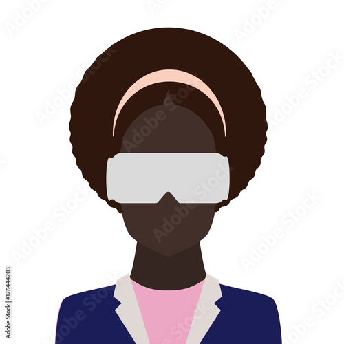 Woman with VR Headset flat design