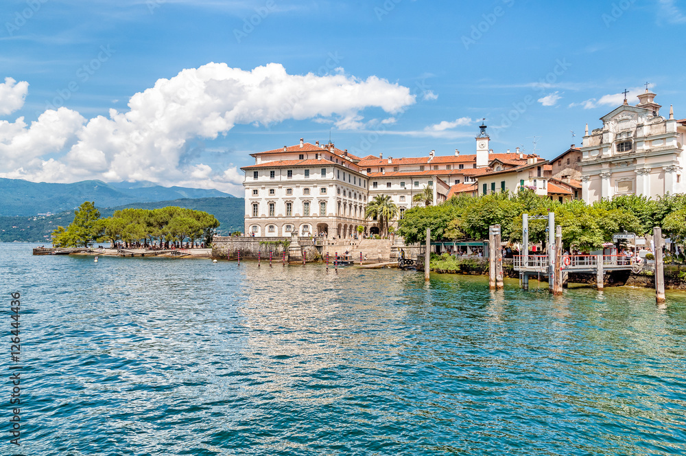 Bella Island or Isola Bella with Renaissance palace on Maggiore lake, Stresa, Italy

