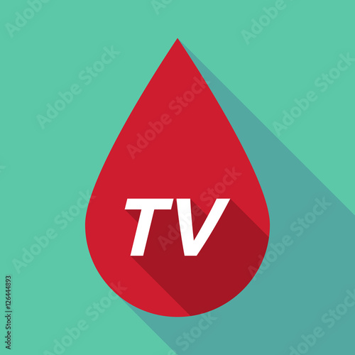 Long shadow blood drop with    the text TV